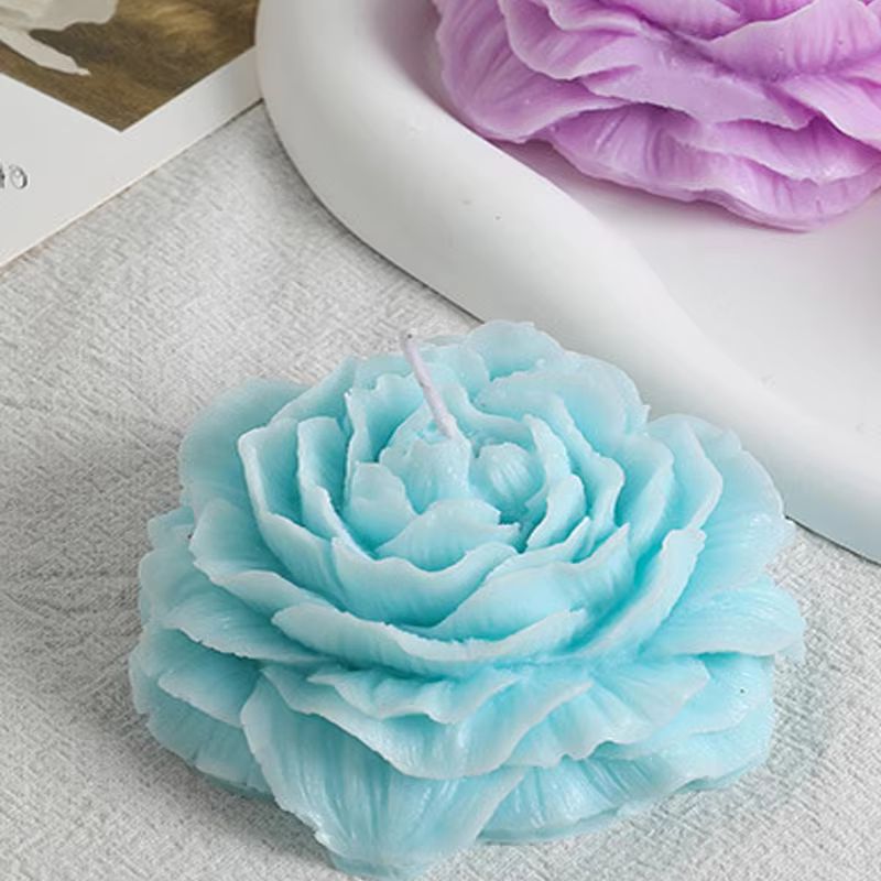 Blue Flower Peony Candle